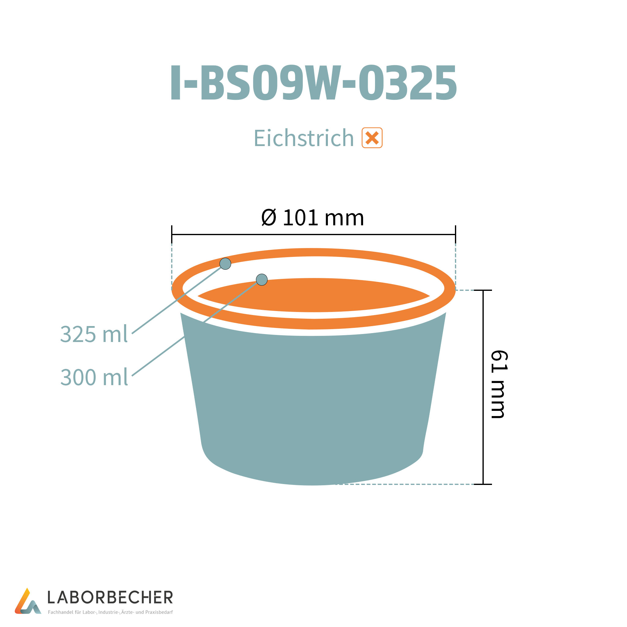 Becher 325, Ø101 x 61, PP, weiß - 1380 Stück