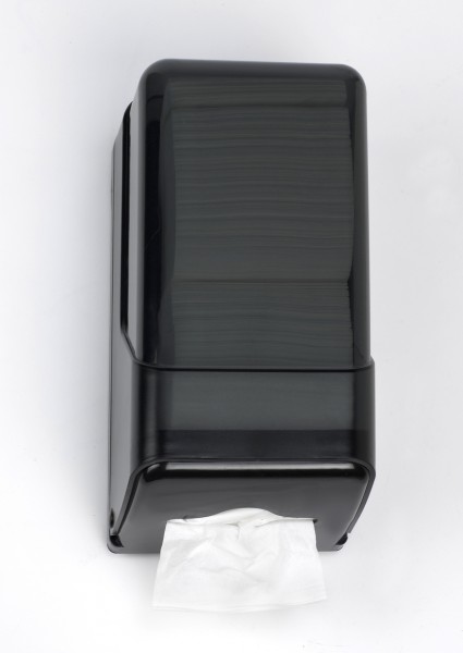 Toilettenpapierspender Einzelblattspender 270x145x125 mm, schwarz (1 Stück)